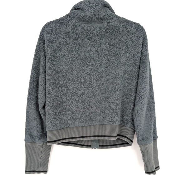 Athleta Tugga Sherpa Fleece Crop Jacket Bali Green Athleisure Outdoor Size Small - Picture 8 of 14